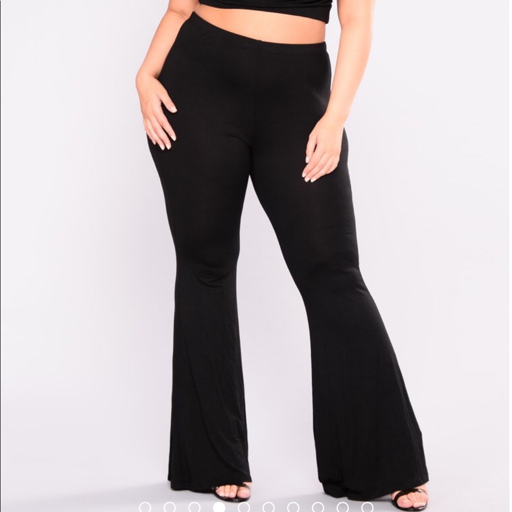 Fashion nova wide flare pants and crop set